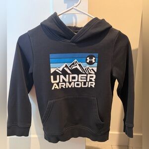 Under Armour Kids Hoodie - Dark Blue with Mountain Design